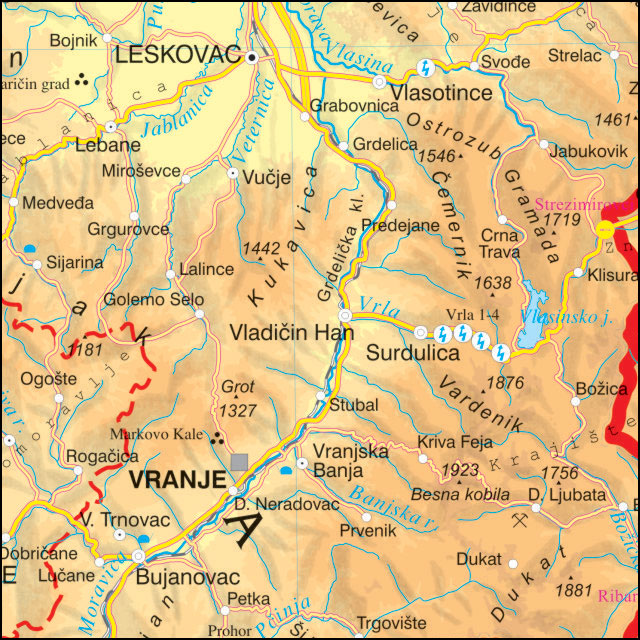Geografska karta srbije - modelsenas